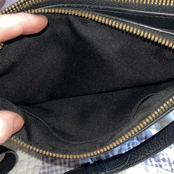 Vince Camuto Black Leather Crossbody 2 Pockets with separate zips - Picture 4 of 5